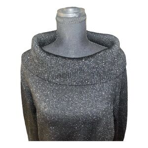 Jones New York Sparkling Gray Cowl Neck Sweater